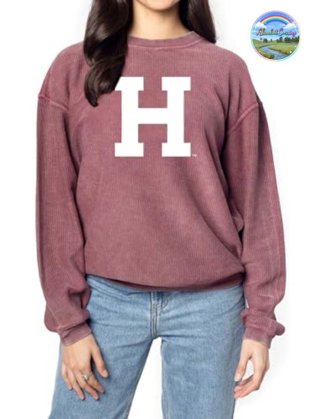 100% Cotton Oversized Crewneck Sweatshirt NCAA Fan Gear